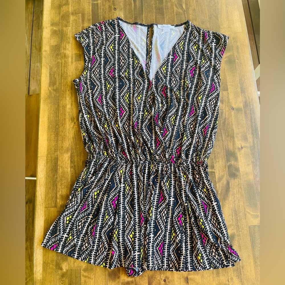 BCBGeneration ROMPER, Sz L, EUC, Super-Soft, Comfy, Poly/Spandex, Colorful & Fun